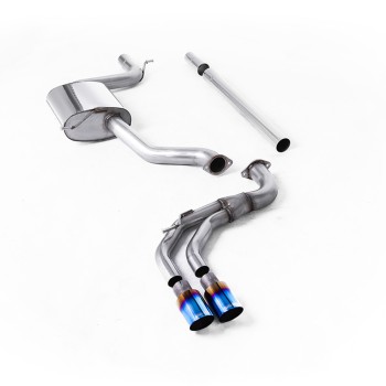 Seat Leon FR 1.8 TSI & VW Golf MK7.5 1.5TSI - Non-Resonated (Louder) Cat-Back Exhaust System with Burnt Titanium Trims (GTD Style)