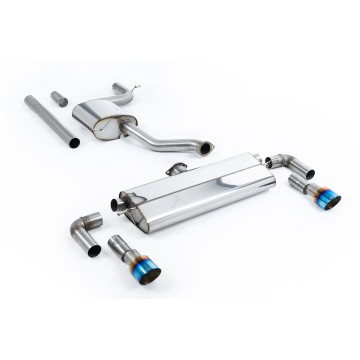 VW Golf MK7.5 1.5TSI Evo GT & R-Line - Resonated (Quieter) Cat-Back Exhaust System with Burnt Titanium Trims (GTI Style)