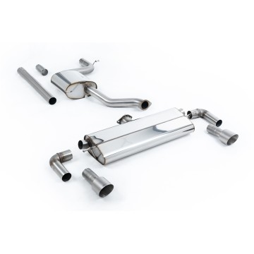 VW Golf MK7.5 1.5TSI Evo GT & R-Line - Resonated (Quieter) Cat-Back Exhaust System with Titanium Trims (GTI Style)
