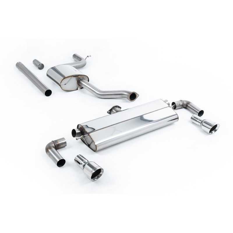 VW Golf MK7.5 1.5TSI Evo GT & R-Line - Resonated (Quieter) Cat-Back Exhaust System with Polished Trims (GTI Style)