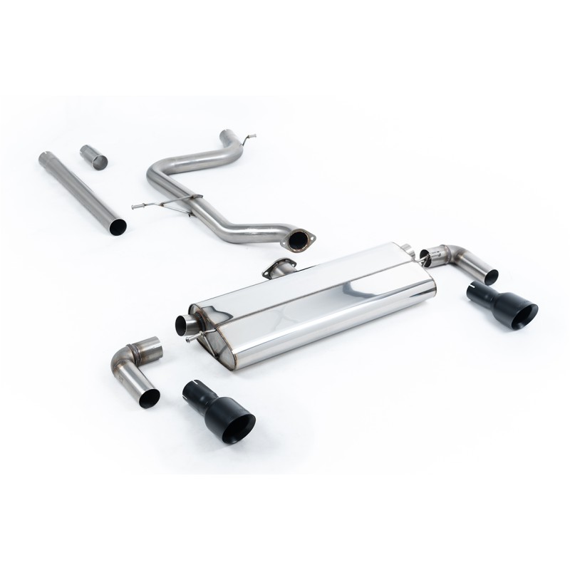 VW Golf MK7.5 1.5TSI Evo GT & R-Line - Non-Resonated (Louder) Cat-Back Exhaust System with Cerakote Black Trims (GTI Style)