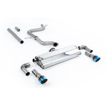 VW Golf MK7.5 1.5TSI Evo GT & R-Line - Non-Resonated (Louder) Cat-Back Exhaust System with Burnt Titanium Trims (GTI Style)