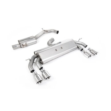 VW Golf R MK7.5 2.0 TSI 310ps (Non GPF Models & 76mm systems) - Non-Valved & Resonated (Quieter) Cat-Back Race Exhaust System with Polished GT-100 Round Tips
