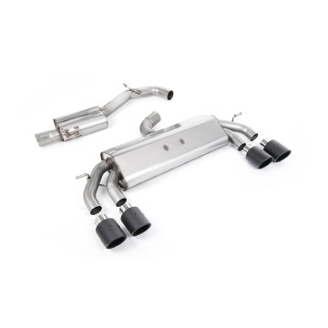 VW Golf R MK7.5 2.0 TSI 310ps (Non GPF Models & 76mm systems) - Non-Valved & Resonated (Quieter) Cat-Back Race Exhaust System with Carbon JET-100 Round Tips