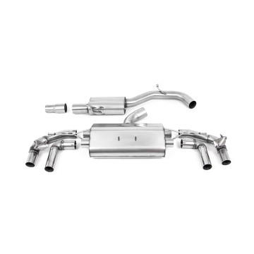 VW Golf R MK8/MK8.5 - 80MM Resonated (Quieter) OPF Back Exhaust System with Polished GT-115 Trims